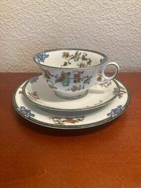 🌿 Vintage MZ Altrohlau Czechoslovakia Porcelain Tea Cup, Saucer & Dessert Plate